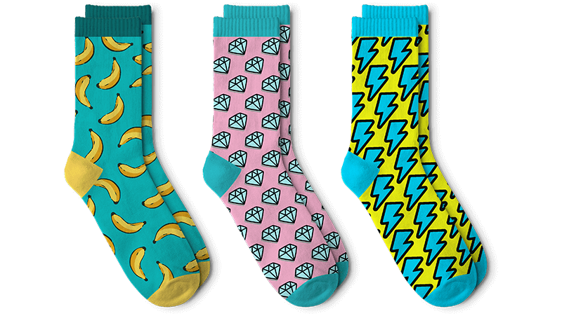 Мокет на дизайна на истински чорап