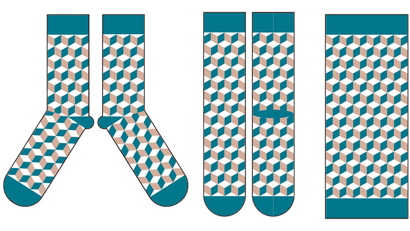 Мокет на дизайна на чорапа