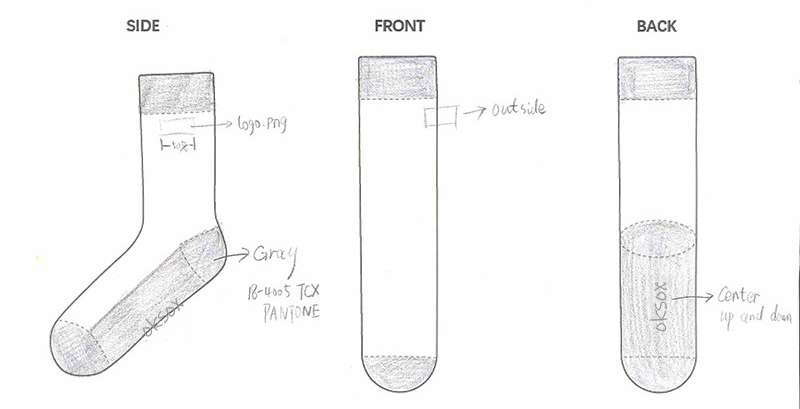 Šablona pro ruční kreslení ponožek