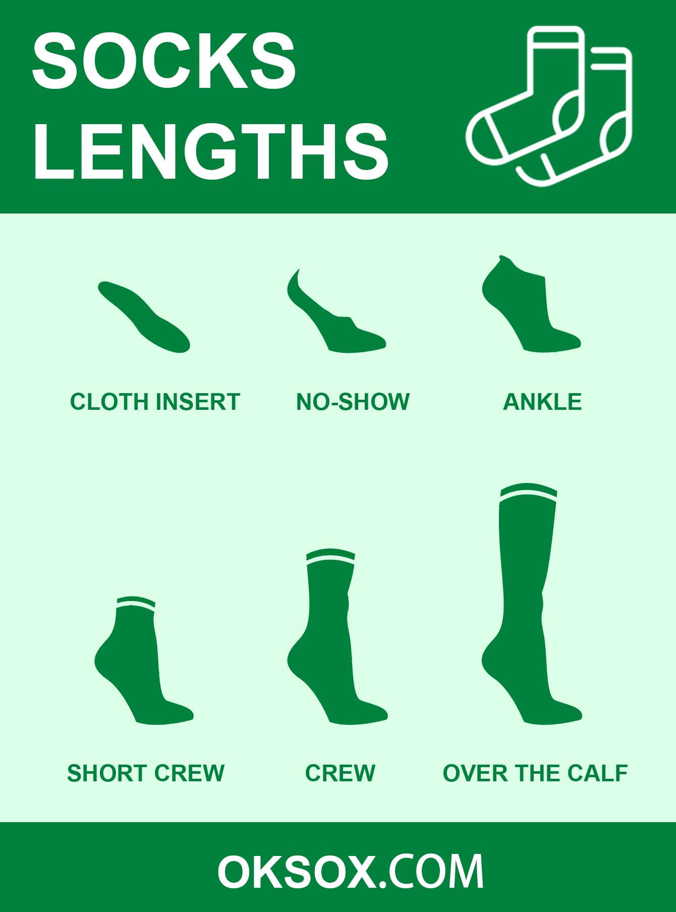 Montrer les longueurs de chaussettes gratuitement pour épingler ou partager