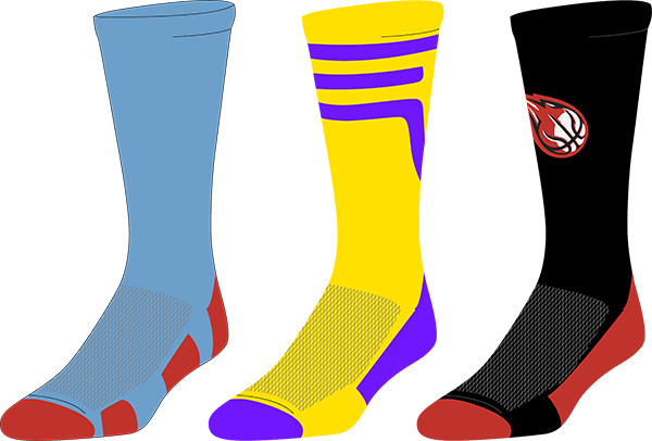Vlastní basketbalové ponožky s logem značky pro tým