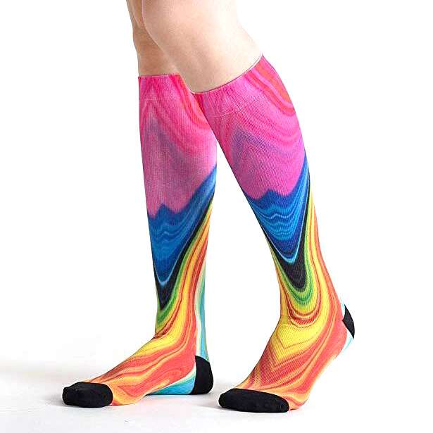 Magnifiques chaussettes imprimées en couleur