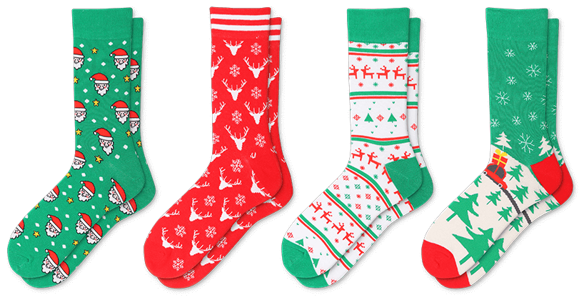 previous custom cotton christmas socks designs