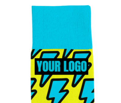 Voeg uw sokken logo en afbeelding toe