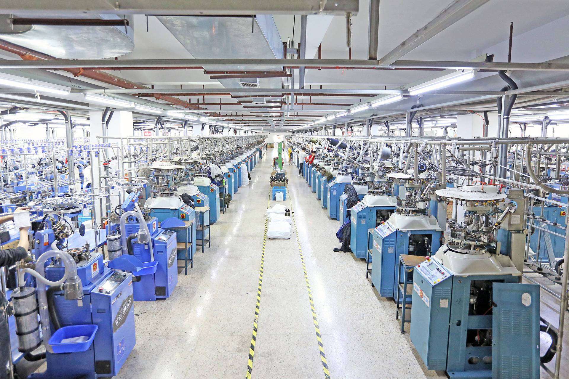 Taller de producción de calcetines de la fábrica Yuman