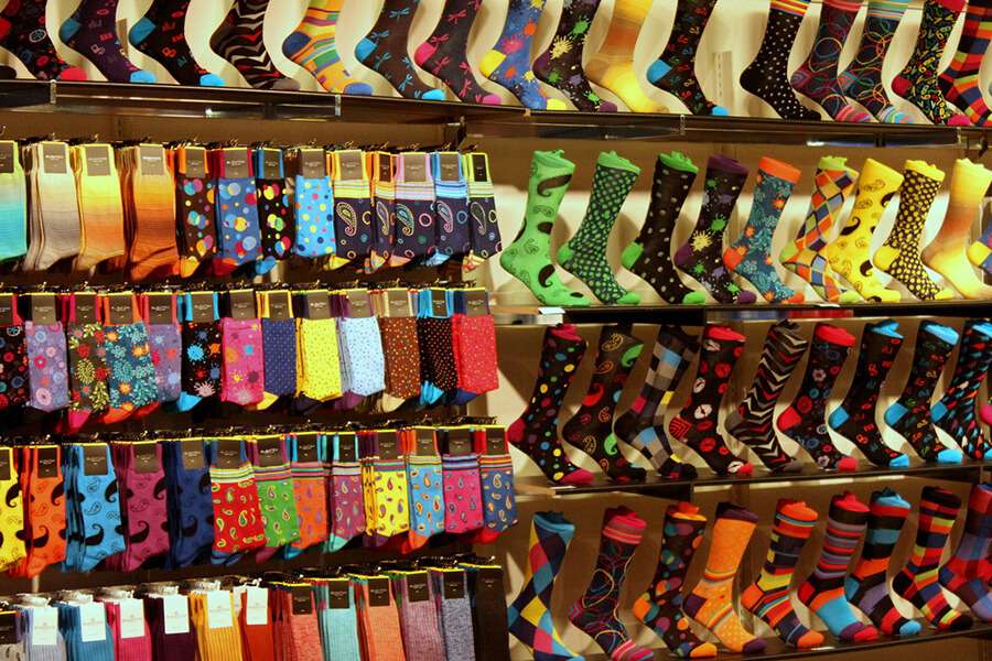 Sokkeforretninger og forskellige sokker