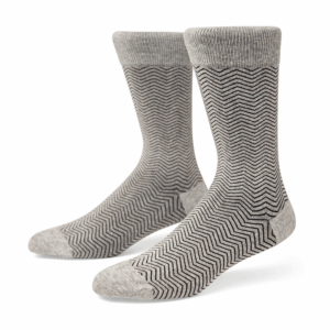 Light Grey Chevron Crew Socks, view 1