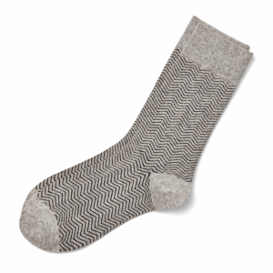 Light Grey Chevron Crew Socks, view 2