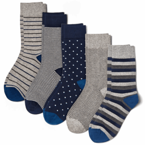 Men's Classic Pattern Crew Socks 5-Pack