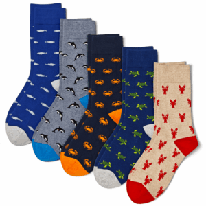 Ocean Theme Crew Socks 5-Pack