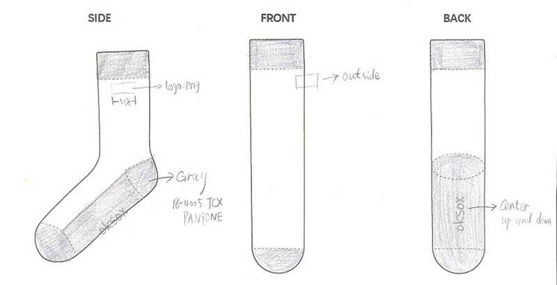 Hand Draw Sock Template