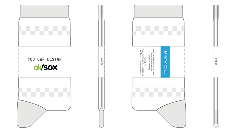 Socks label tag package mockup